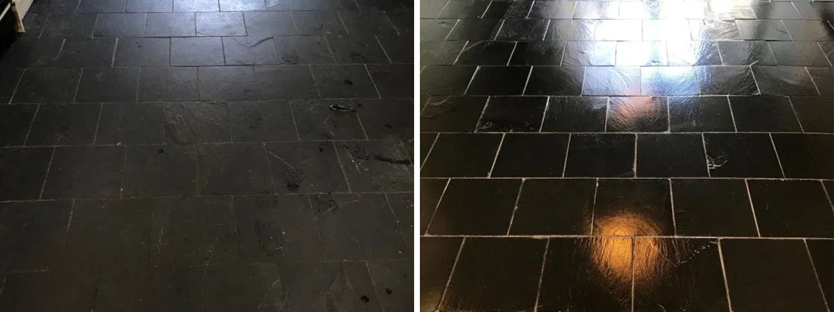Renovation of a Black Slate Kitchen Floor in Lancaster