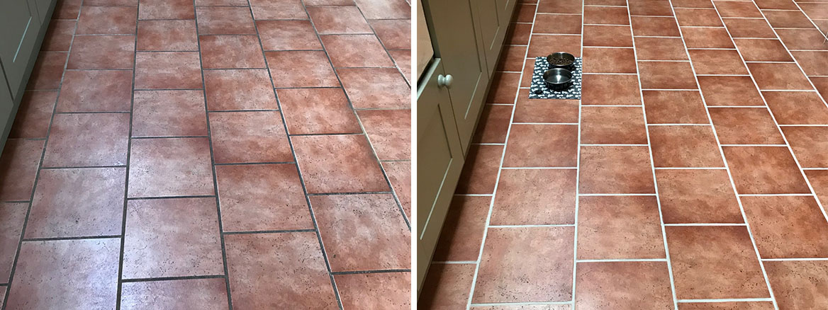 Grout Colour Restoration on a Ceramic Kitchen Floor Ulverston